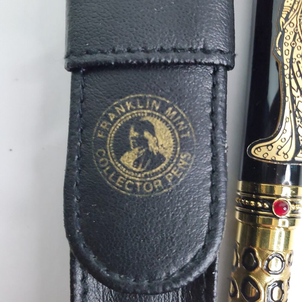 Franklin Mint House Of Erte Cabochon Leopard Fountain Pen - Picture 2 of 10